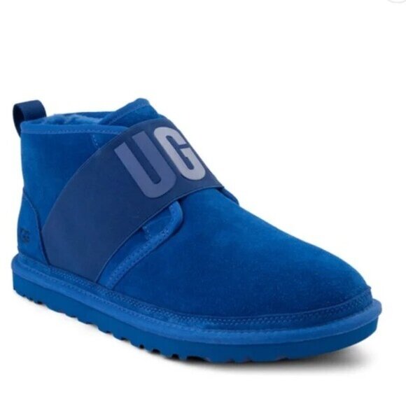 UGG NEUMEL II Blue Graphic Suede Sheepskin Ankle CHUKKA BOOTS - Picture 2 of 10